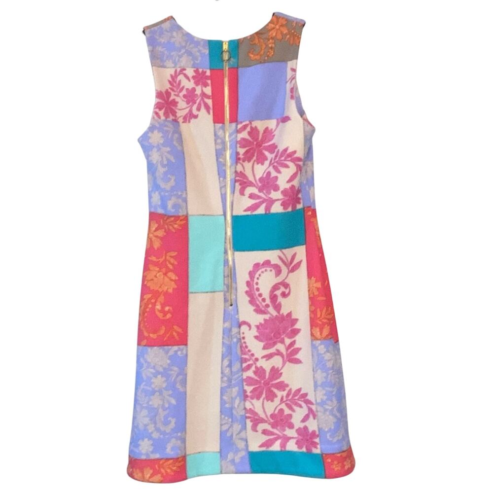 Just Taylor Patchwork Floral Shift Dress Pastel Sleeveless Size 2 - Picture 2 of 6